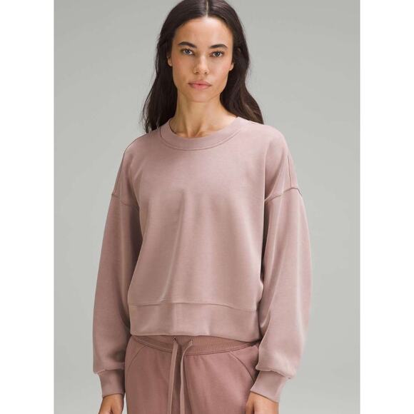 Lululemon Perfectly Oversized Cropped Crew Softstreme Sweatshirt TwilightRose 10 - Picture 1 of 9